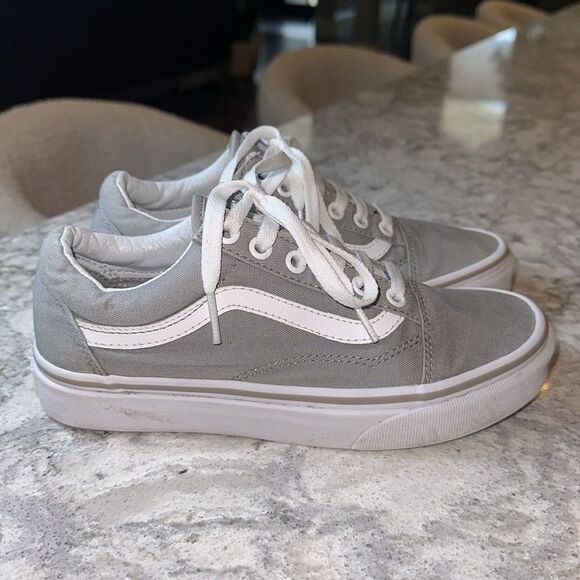 🩶 Vans Old Skool Canvas Sneakers Gray/White Women’s 5.5 / Men’s 4 - Picture 3 of 6